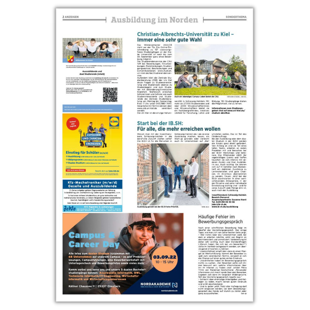 Zeitungsbeilage - Ausbildung im Norden - Seite2