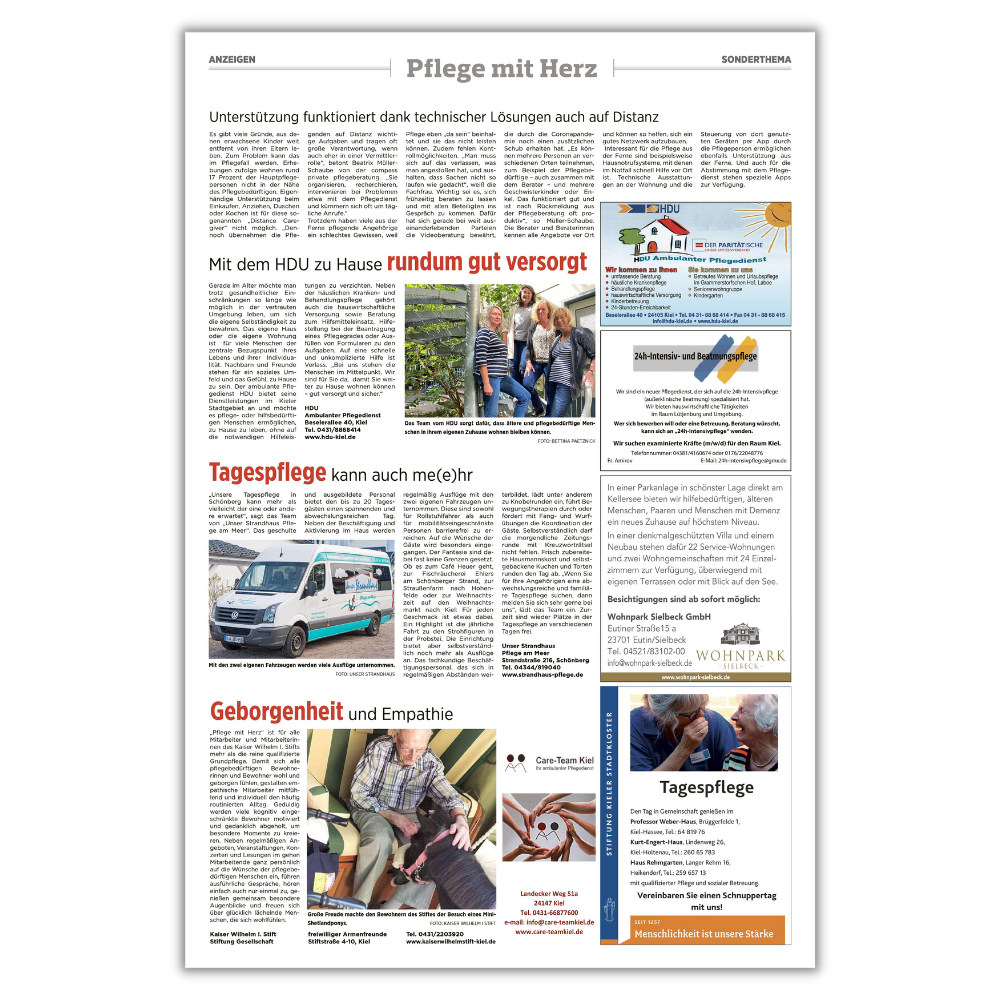 Sonderseiten - Pflege mit Herz